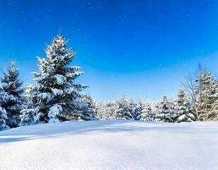 Fototapeta premium Beautiful winter snowy background. Snow-covered fir tree in forest in snowdrifts in snowfall 