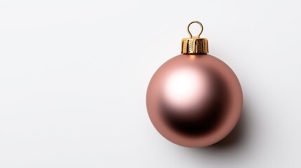 Elegant rose gold Christmas ornament on clean white background festive holiday decor