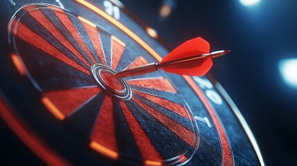 precision target with dart in bullseye for accurate aim and focus
