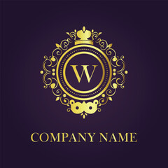 Letter luxury gold logo concept