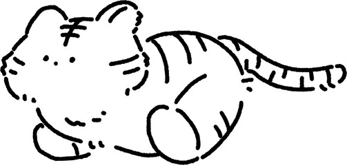 Cute tiger illustration png