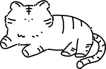Cute tiger illustration png