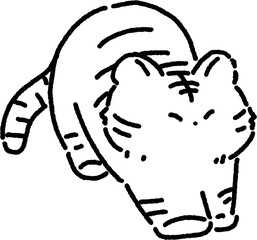 Cute tiger illustration png