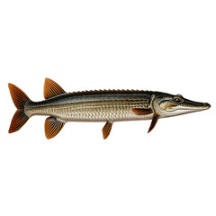 Fototapeta premium Alligator Gar AI Generated Image png background.
