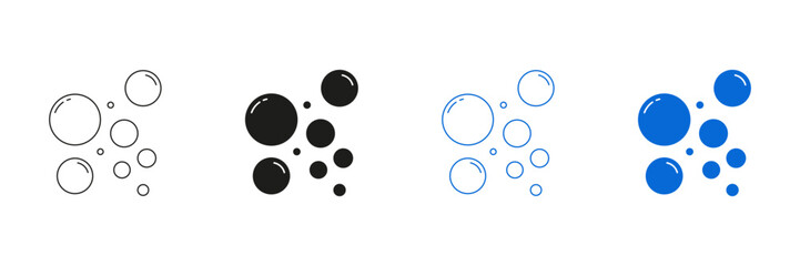 Bubble And Circle Line And Solid Icon Set. Round Shapes And Clean Design Symbol Collection. Isolated Vector Illustration