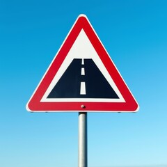 Fototapeta premium Beware of changes in road conditions ahead