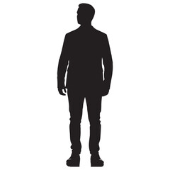 vector image illustration of a silhouette of a person on a white background