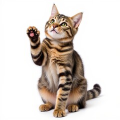 Obraz premium The moment of cute pet kitten lifting claws