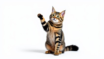 Obraz premium The moment of cute pet kitten lifting claws