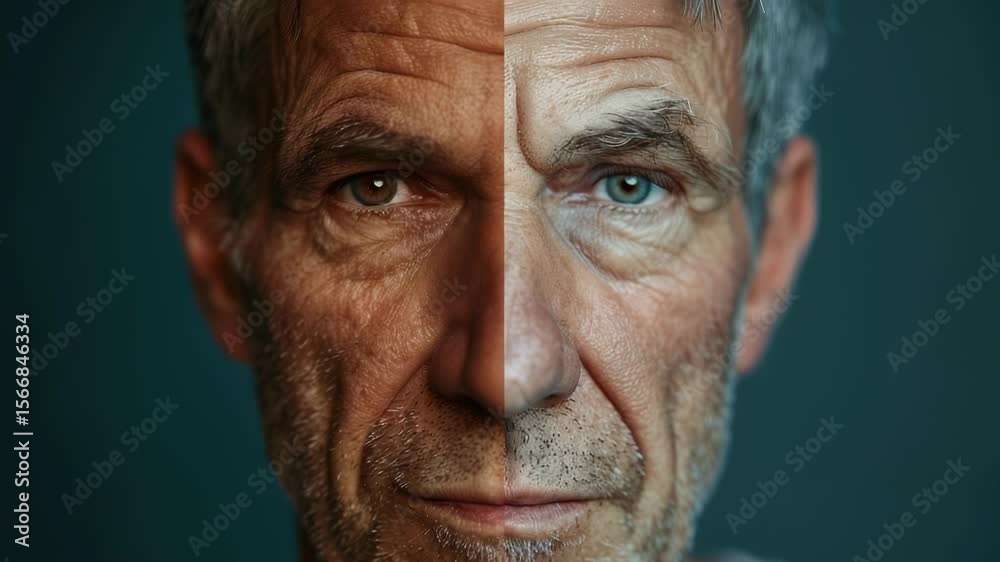 Poster Close-up of a man's profile showing facial features