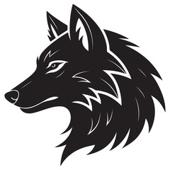 Silhouette black of wolf head vector illustration design