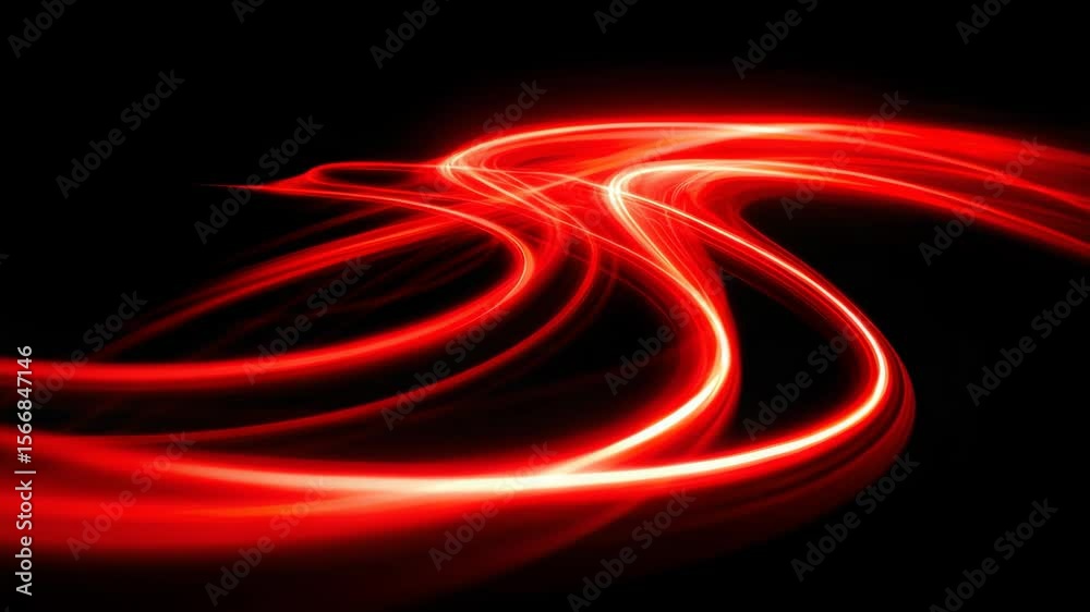 Poster dynamic red light trails creating a futuristic abstract motion effect