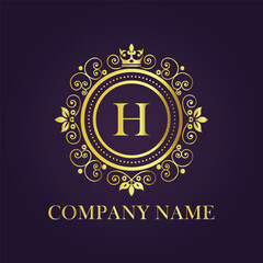 Letter luxury gold logo concept