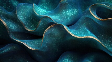 Iridescent fabric unfolds gracefully, capturing light and inspiring wonder
