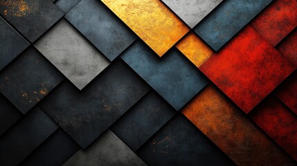 Vibrant colors and rich textures blend in a captivating abstract piece