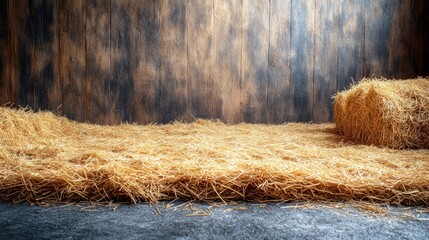 Soft golden straw blankets the ground in a rustic setting, enhancing the homey vibe