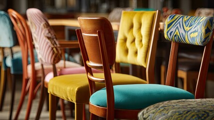 Colorful chairs in a row