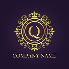 Letter luxury gold logo concept