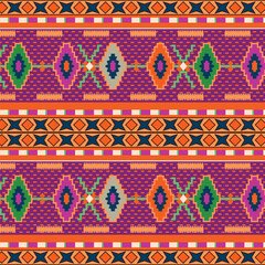 a colorful ethnic pattern with geometric shapes