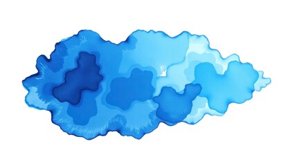 Abstract Blue Watercolor with Organic Shapes and Fluid Blends