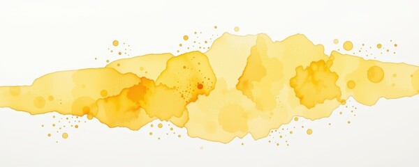 Bright Yellow Watercolor Splash with Abstract Texture and Design