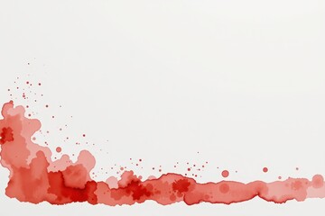 Vibrant Red Watercolor Splash on Clean White Background