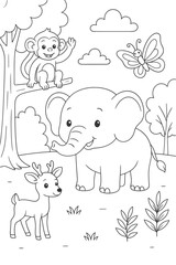 Printable Animal Coloring Book for Children – Jungle, Safari, Ocean & Woodland Animals