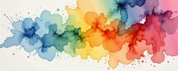 Vibrant Colorful Abstract Watercolor Splash Background Design
