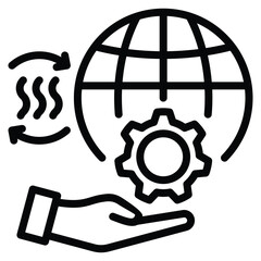 Climate Action Momentum Icon Line Vector Illustration