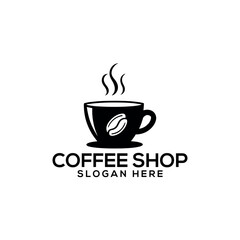 coffee shop silhouette logo vector line art logo design