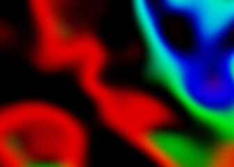 Abstract blurry gradient background with red blue green and black colors