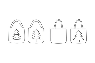Tote bags with Christmas tree designs shopping bag