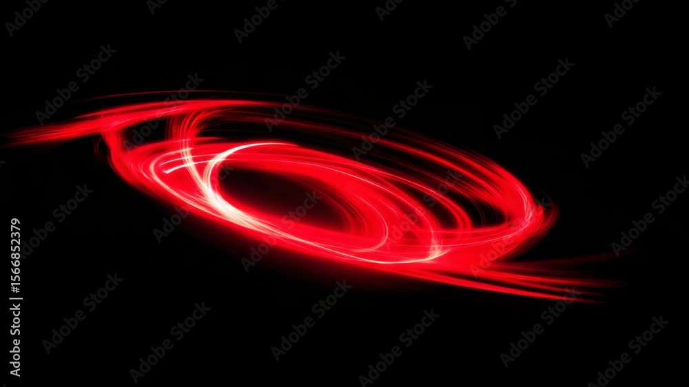Poster dynamic red light trails creating abstract circular motion visuals