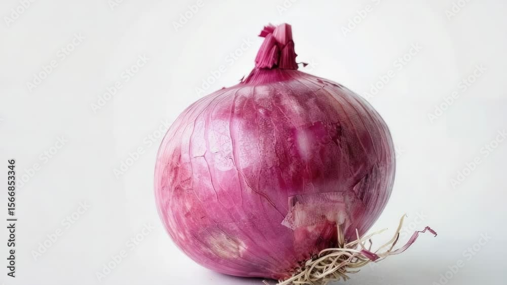 Poster A single red onion placed on a white background