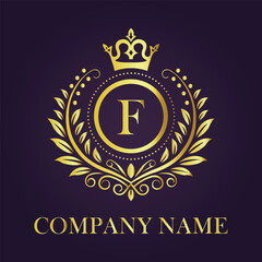 Letter luxury gold logo concept
