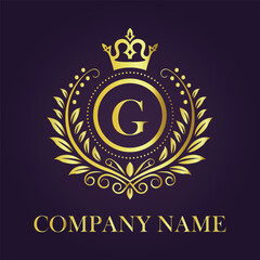 Letter luxury gold logo concept