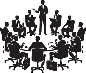 Business Meeting Discussing Strategy and Goals with Team Collaboration