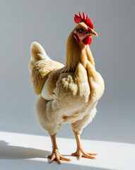 Studio Shot of a Chicken Isolated on White Background