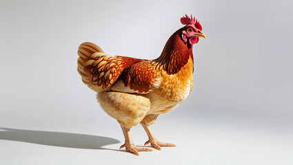 Studio Shot of a Chicken Isolated on White Background