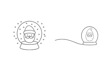 Santa Claus snow globes festive holiday icons christmas