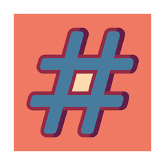 Fototapeta premium Hashtag Icon for Social Media and Digital Marketing