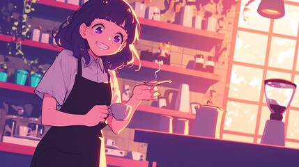 A cartoon character with exaggerated facial expressions in a daily life scene, perfect for social media stickers and youth-oriented content