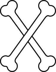 Bones icon in thin line style representing skeleton or structure in flat symbol line art