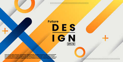 minimal abstract blue white orange gradient color with modern shape cool trendy design banner background. eps10 vector