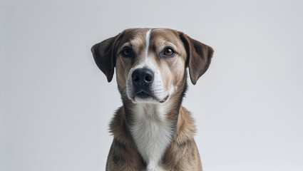 Studio Shot of a Dog Isolated on White Background