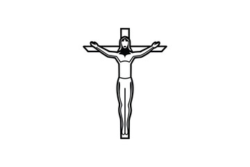 Jesus Christ on the Cross Symbol Silhouette
