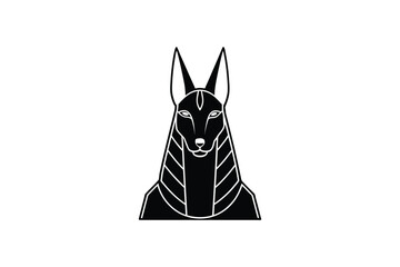 Anubis Egyptian God Silhouette Icon Illustration