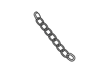 Simple Chain Link Illustration on White Background in Silhouette Style silhouette