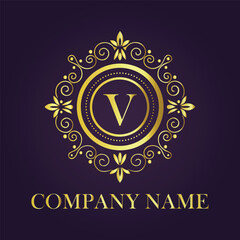 Fototapeta premium Letter luxury gold logo concept
