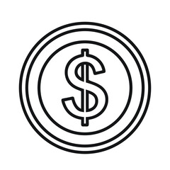 Dollar coin outline vector icon - Finance & Banking